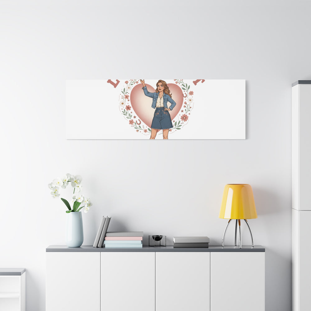 Love & Grit Canvas, Western Valentine Cowgirl Heart Poster | Cowboy Valentine