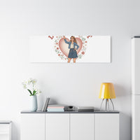 Love & Grit Canvas, Western Valentine Cowgirl Heart Poster | Cowboy Valentine