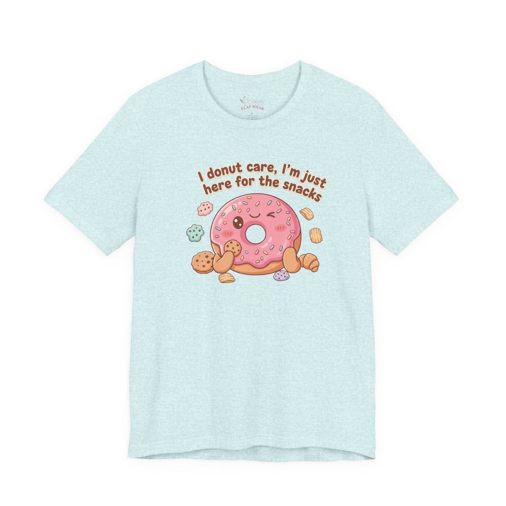 Bella+Canvas3001 | Donut I Donut Care Snack Pun Tee | food pun shirt, cute pastry tee