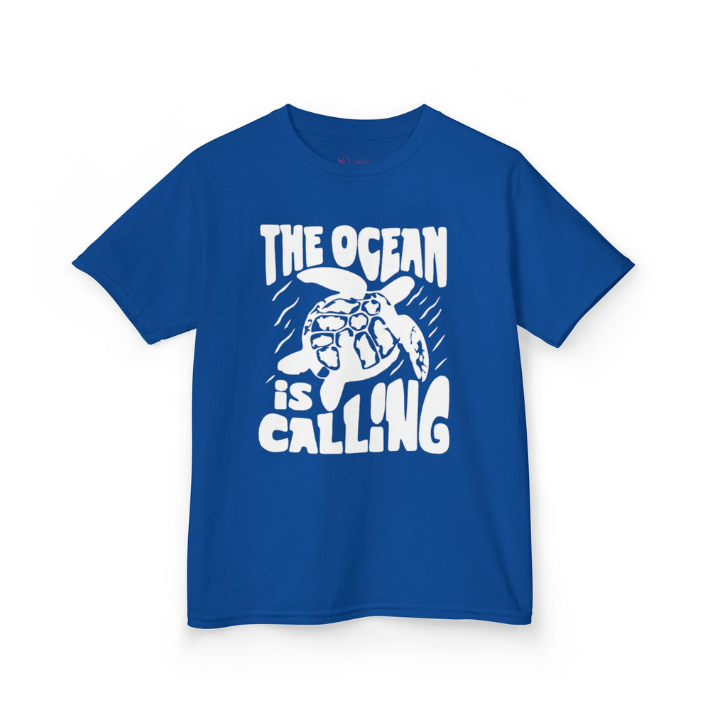 Gildan 5000B | Kids' Sea Turtle Adventure T-Shirt - "The Ocean is Calling" Graphic Tee