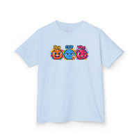 Gildan 5000B | Kids' "Joy, Chill, Vibe" Trio Graphic Tee | Kids Tee — Joy Chill Vibe Emoji Trio Graphic T-Shirt