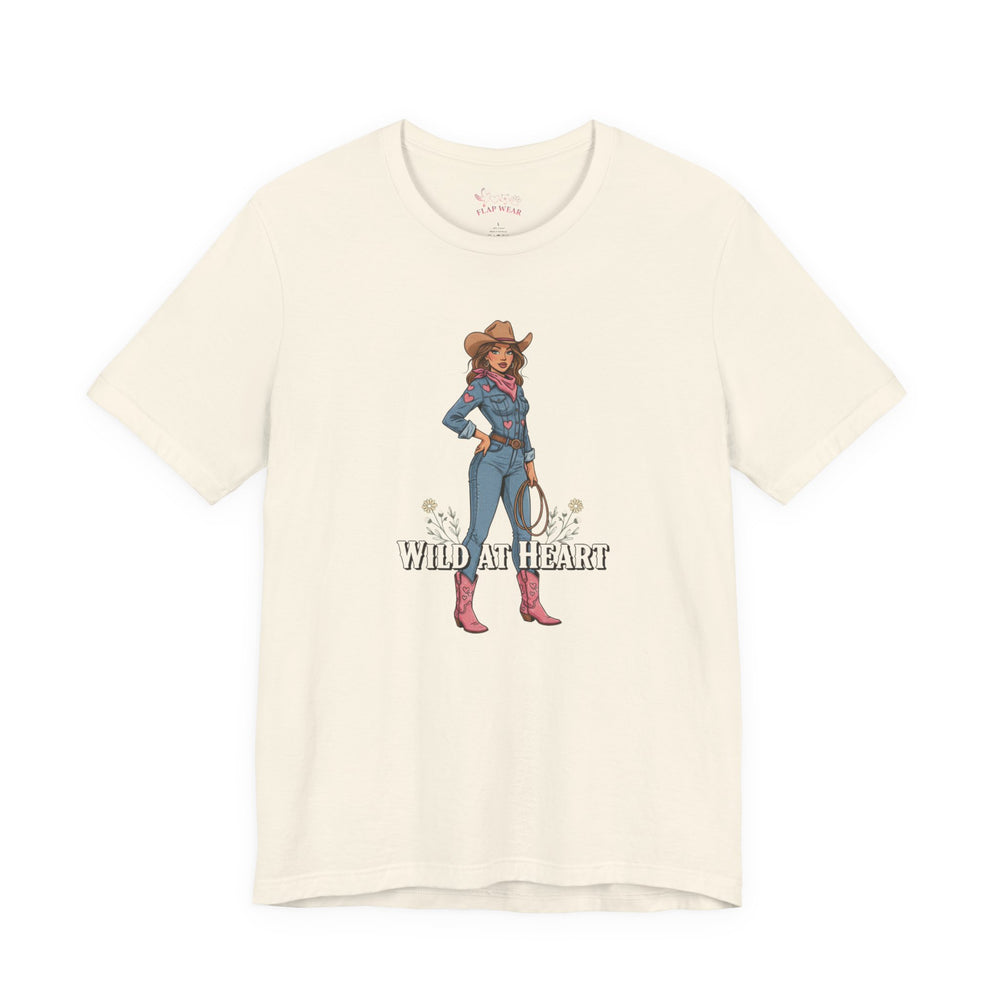 Bella+Canvas3001 | Wild at Heart Cowgirl Tee | Western Valentine, boot heart design