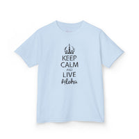 Gildan 5000B | Kids’ "Keep Calm and Live Aloha" Premium Cotton T-Shirt – Comfortable Summer Tee