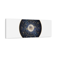 Zodiac Constellation Wheel Canvas, Astrology Art Print | Gold Foil Galaxy