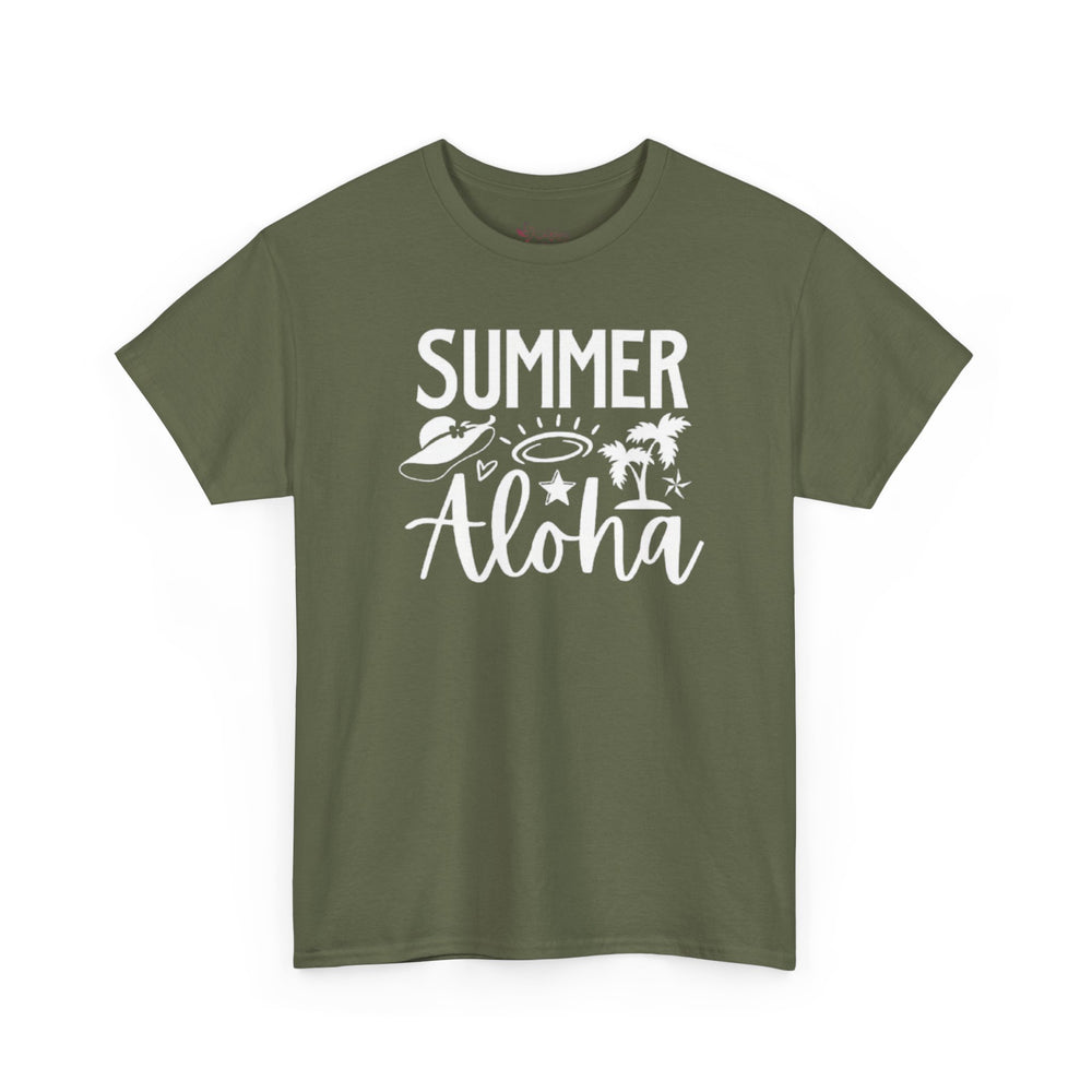 Gildan 5000 | Sun-Drenched Vibes: Retro Summer Aloha Unisex Softstyle Tee