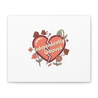 Independently Unloved Heart Print Canvas | Anti Valentine, Single Humor