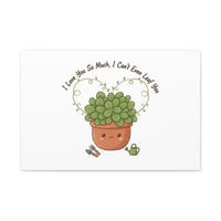 I Can't Even Leaf You Canvas, Plant Parent Pun | Sage Cream Botanical Art