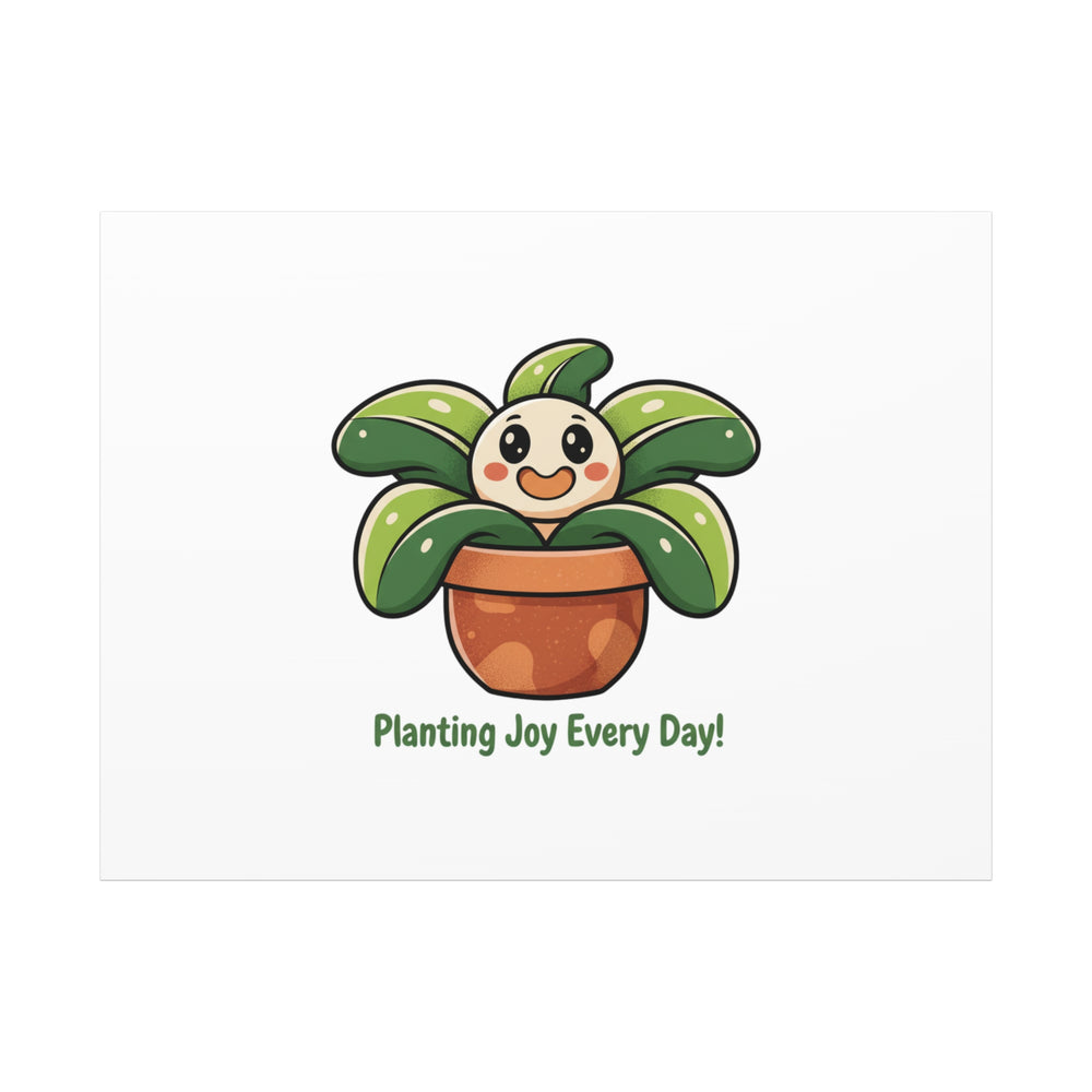 Planting Joy Every Day Canvas | Plant Parent Pun, Sage Cream Botanical Art
