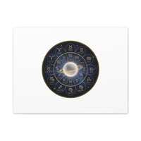 Zodiac Constellation Wheel Canvas, Astrology Art Print | Gold Foil Galaxy