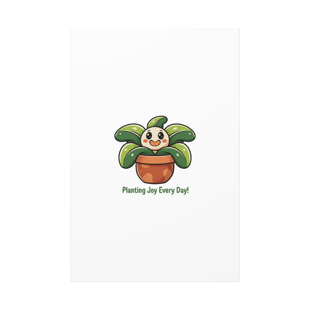 Planting Joy Every Day Canvas | Plant Parent Pun, Sage Cream Botanical Art