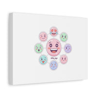Hand-Drawn Emoticon Sticker Pattern Canvas | Cute Emoji Repeat Print