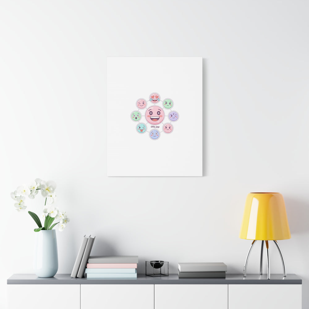 Hand-Drawn Emoticon Sticker Pattern Canvas | Cute Emoji Repeat Print