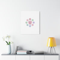 Hand-Drawn Emoticon Sticker Pattern Canvas | Cute Emoji Repeat Print