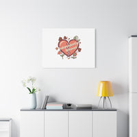 Independently Unloved Heart Print Canvas | Anti Valentine, Single Humor