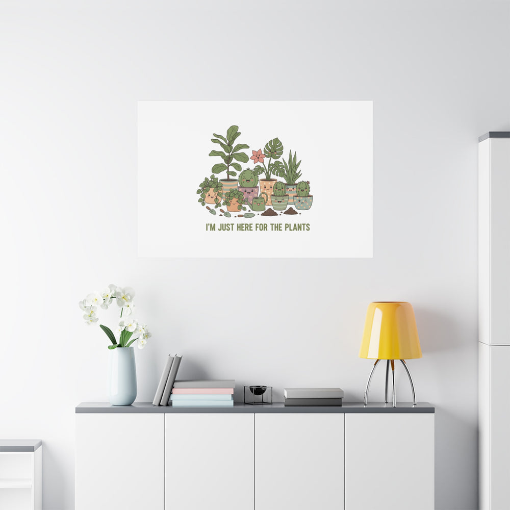 I'm Just Here for the Plants Canvas | Plant Parent Pun, Sage Botanical Wall Art