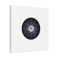 Zodiac Constellation Wheel Canvas, Astrology Art Print | Gold Foil Galaxy