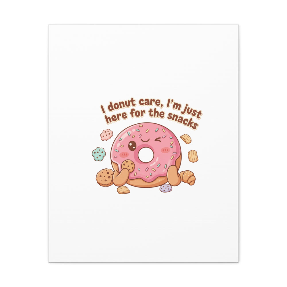 Donut Snacks Pun Canvas | Food & Snack Humor, Cozy Kawaii Art