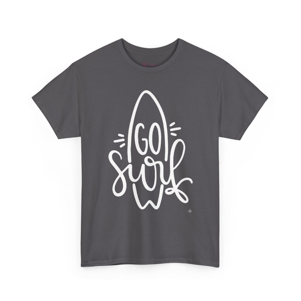 Gildan 5000 | Unisex Go Surf Cotton T-Shirt - Minimalist Coastal Surfboard Design