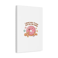 Donut Snacks Pun Canvas | Food & Snack Humor, Cozy Kawaii Art