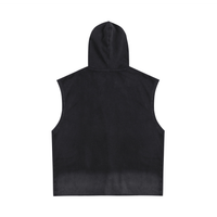 Unisex Vintage Washed Zip-Up Hooded Tank Top | tank top,tank top men,tank tops women,tank top with built in bra,tank tops women y2k