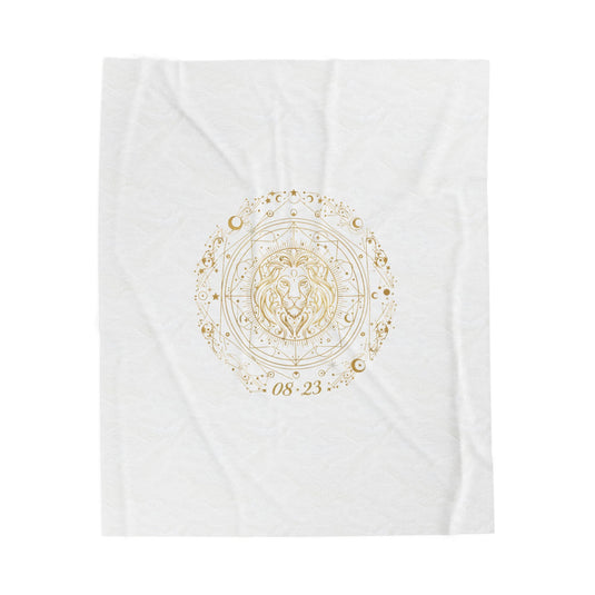 Leo zodiac constellation blanket | gold celestial foil astrology throw