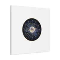 Zodiac Constellation Wheel Canvas, Astrology Art Print | Gold Foil Galaxy