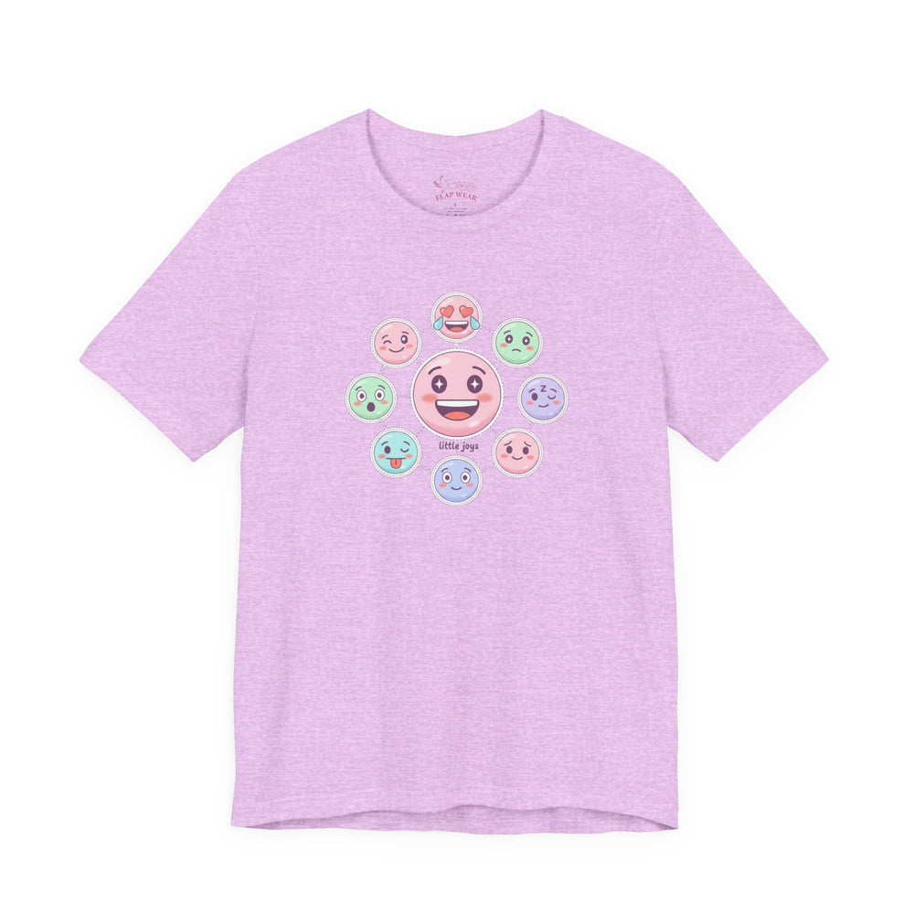 Bella+Canvas3001 | Hand-Drawn Emoticon Pattern Tee | Cute Emoji Sticker Repeat Print