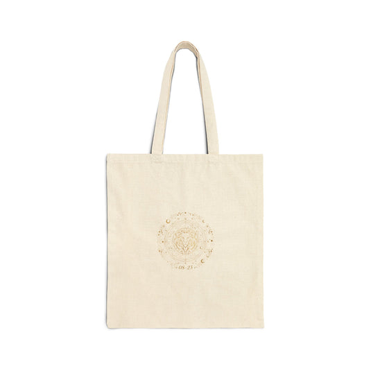 Zodiac Constellation Tote, Astrology Canvas Tote, Gold Foil Celestial Design