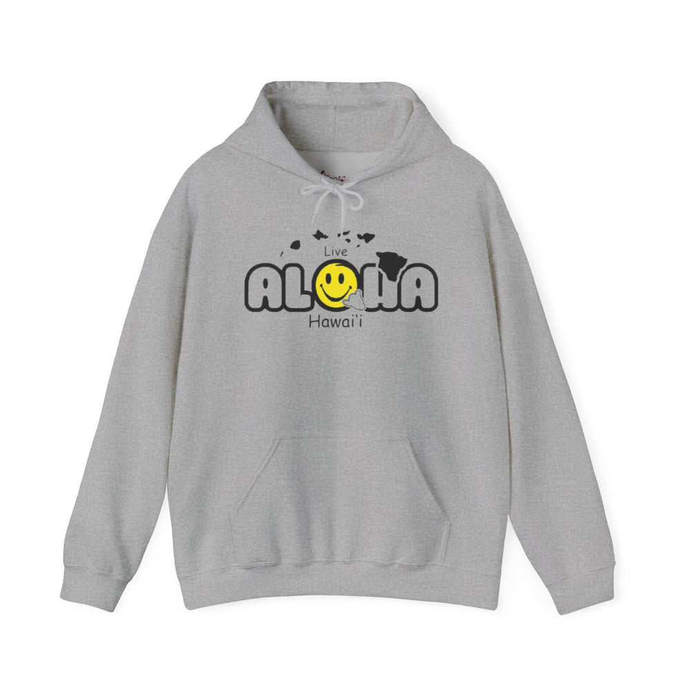 Gildan 18500 | Unisex “Live Aloha Hawaii” Hoodie – Smile & Shaka Design