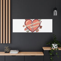 Independently Unloved Heart Print Canvas | Anti Valentine, Single Humor
