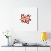 Independently Unloved Heart Print Canvas | Anti Valentine, Single Humor