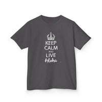 Gildan 5000B | Kids’ "Keep Calm and Live Aloha" Premium Cotton T-Shirt – Comfortable Summer Tee