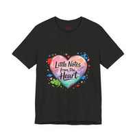 Bella+Canvas 3001 | "Little Notes from the Heart" Heart-Shaped Aesthetic T-Shirt | Little Notes from the Heart Tee | hand‑drawn marker effect, doodle art