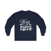 Keep The Faith Long Sleeve T-Shirt | Christian Scripture Faith Tee | Men's Christian Apparel By Gildan2400