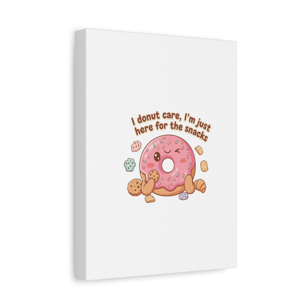 Donut Snacks Pun Canvas | Food & Snack Humor, Cozy Kawaii Art