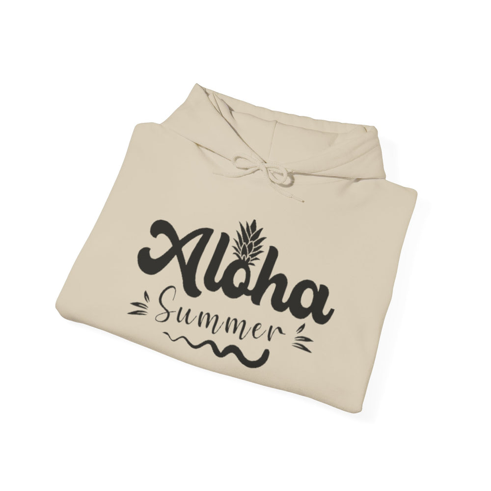 Gildan 18500 | Unisex "Aloha Summer" Pineapple Graphic Hoodie – Premium Fleece Pullover – Tropical Island Vibes