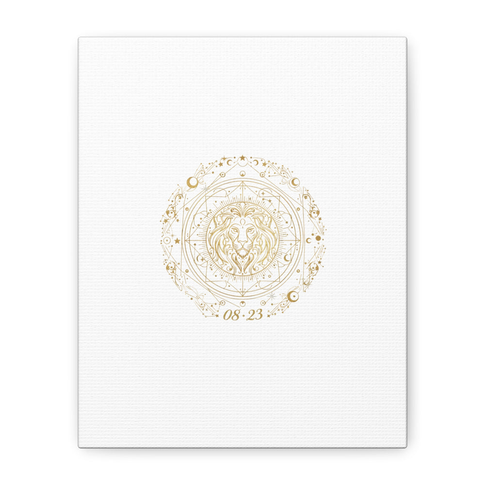 Gold Leo Zodiac Canvas, Astrological Constellation Art | Metallic Lion Wall Art