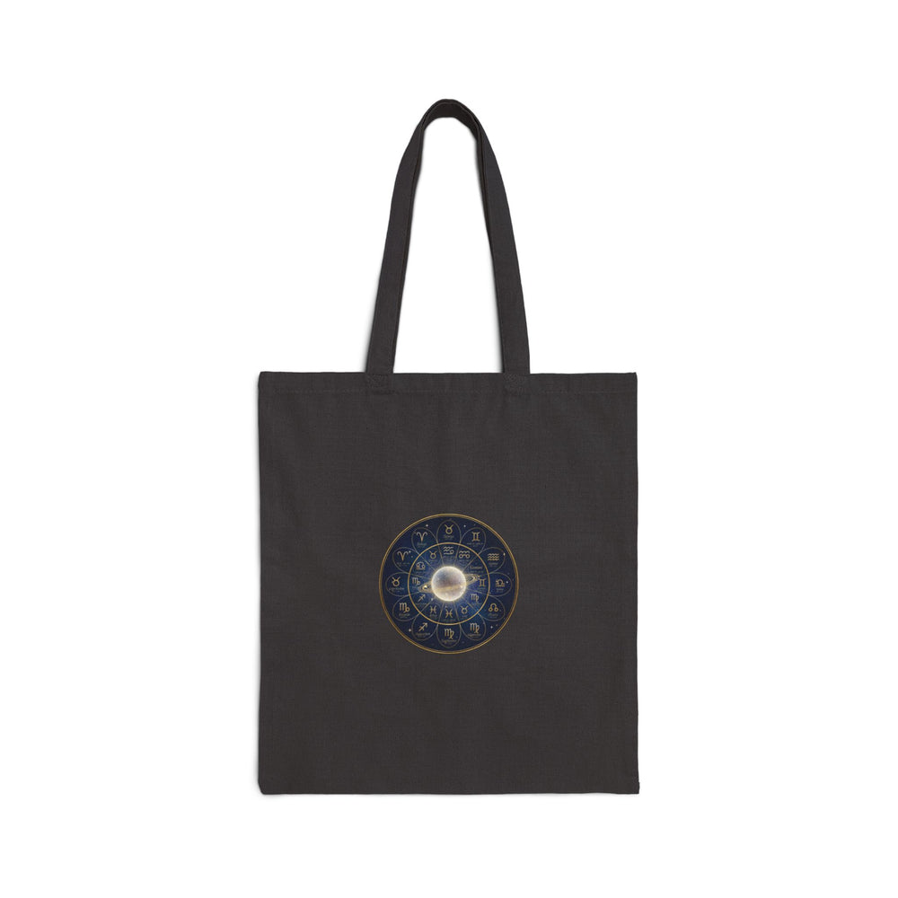 Zodiac Constellation Wheel Tote | Astrology Canvas, Metallic Galaxy Motif