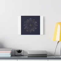 Gold Zodiac Wheel Canvas | Astrology Constellation Art, Cosmic Wall Print
