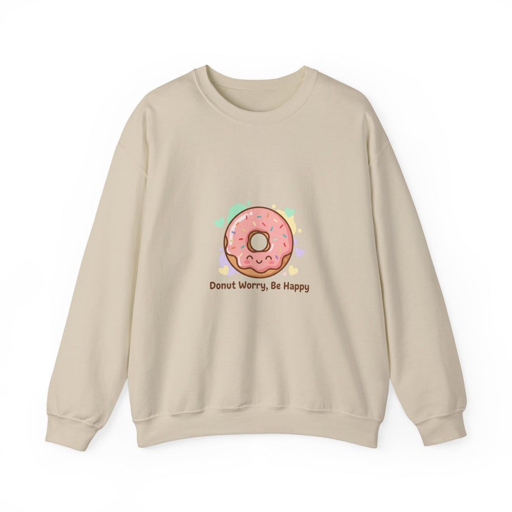 Donut Worry Be Happy Sweatshirt | Food Pun, Cozy Snack Humor