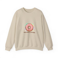 Donut Worry Be Happy Sweatshirt | Food Pun, Cozy Snack Humor