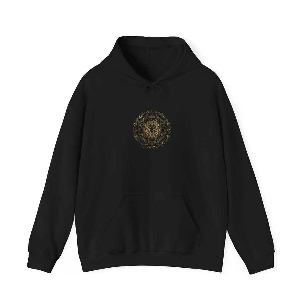 Celestial Zodiac Crest Hoodie | astrology constellation, metallic foil accents