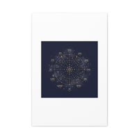 Gold Zodiac Wheel Canvas | Astrology Constellation Art, Cosmic Wall Print