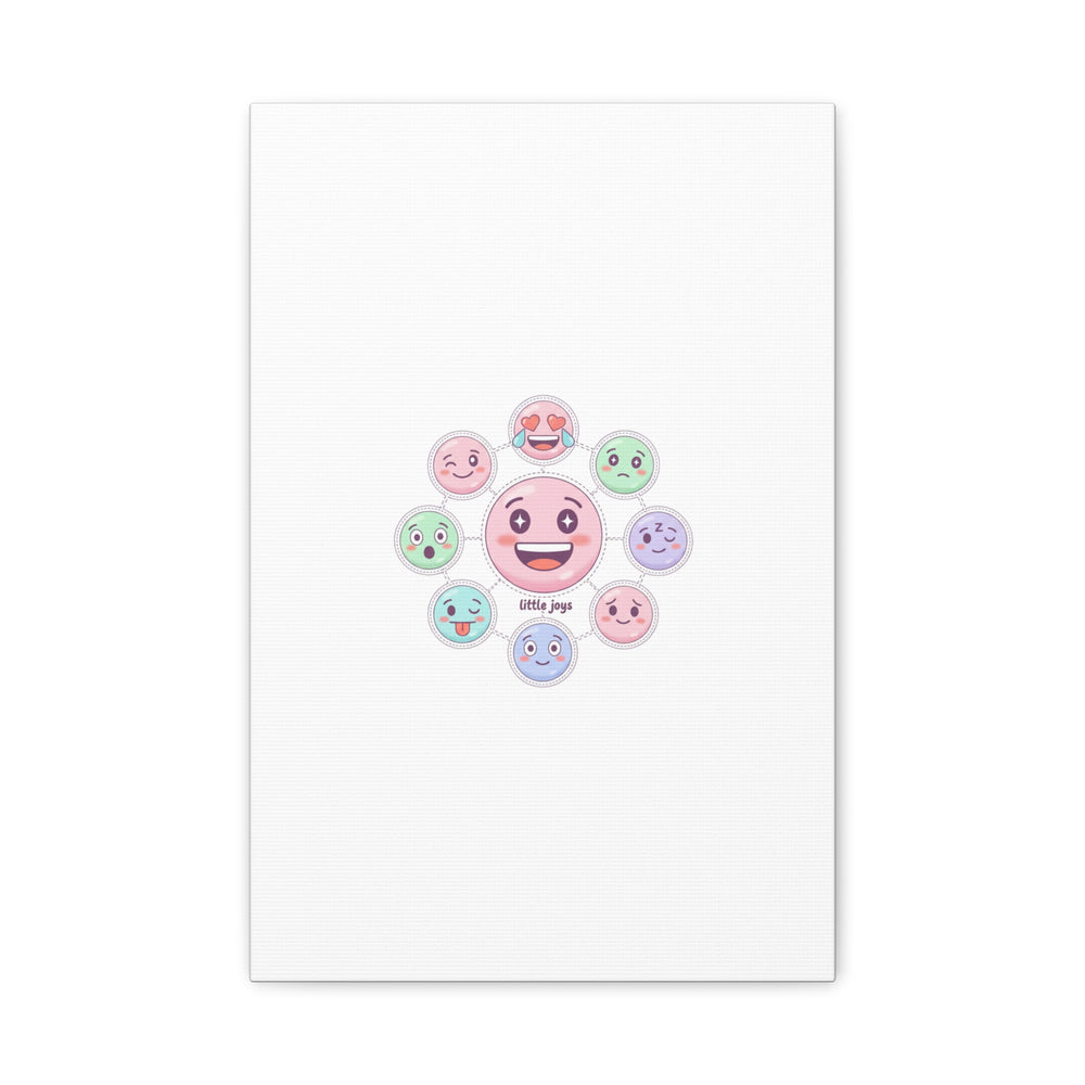 Hand-Drawn Emoticon Sticker Pattern Canvas | Cute Emoji Repeat Print
