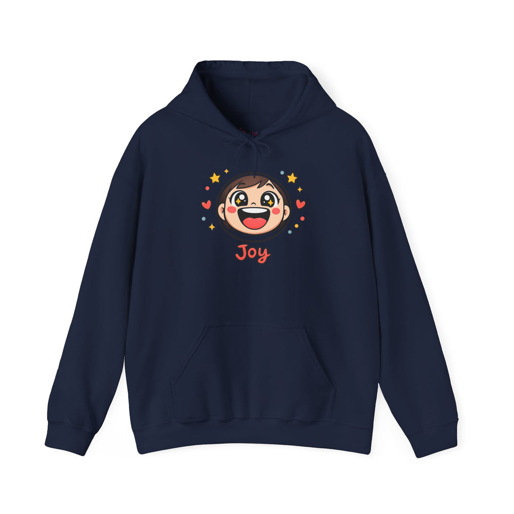 Gildan 18500 | Joy Blob Face Hoodie | Kawaii Minimalist Unisex Streetwear | Happy Star-Face Hoodie | Cute Thick Outline Emoji Sweatshirt |Joy Blob Face Hoodie | kawaii minimal, thick outline emoji...