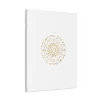 Gold Leo Zodiac Canvas, Astrological Constellation Art | Metallic Lion Wall Art