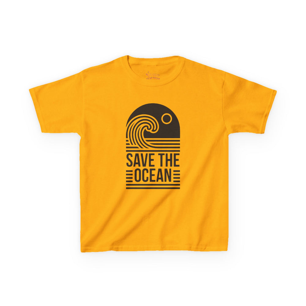 Gildan 5000B | Kids' Save the Ocean Eco-Graphic T-Shirt | Soft Cotton Ocean Wave Tee