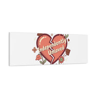 Independently Unloved Heart Print Canvas | Anti Valentine, Single Humor