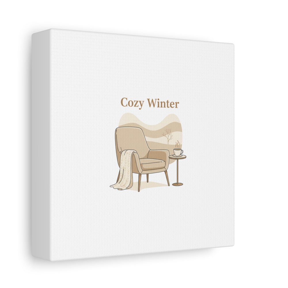 Cozy Winter minimal line art Canvas | Slow Life, soft life neutral wall decor