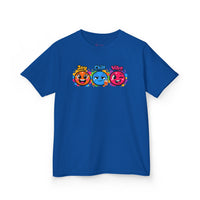 Gildan 5000B | Kids' "Joy, Chill, Vibe" Trio Graphic Tee | Kids Tee — Joy Chill Vibe Emoji Trio Graphic T-Shirt